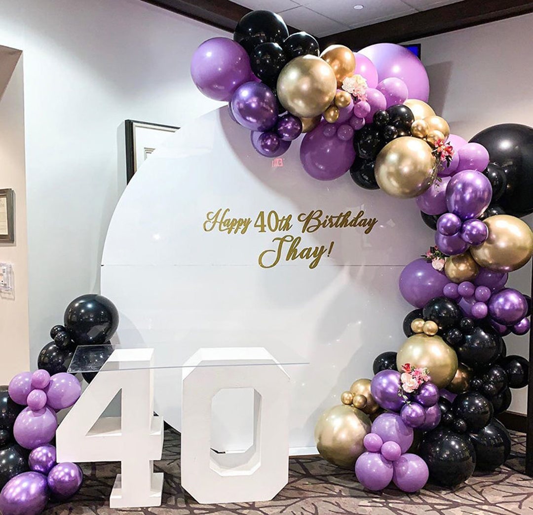 1985 Themed 35th Birthday Party with Purple & Black Decor - Perfete