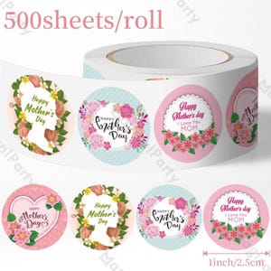 500 peças Dia das Mães Feliz Evento Decoração Favores Selo Adesivos Dia Casamento Adesivos Cartão Postal envelope Sacola de Presente Etiquetas Decoração de Festa