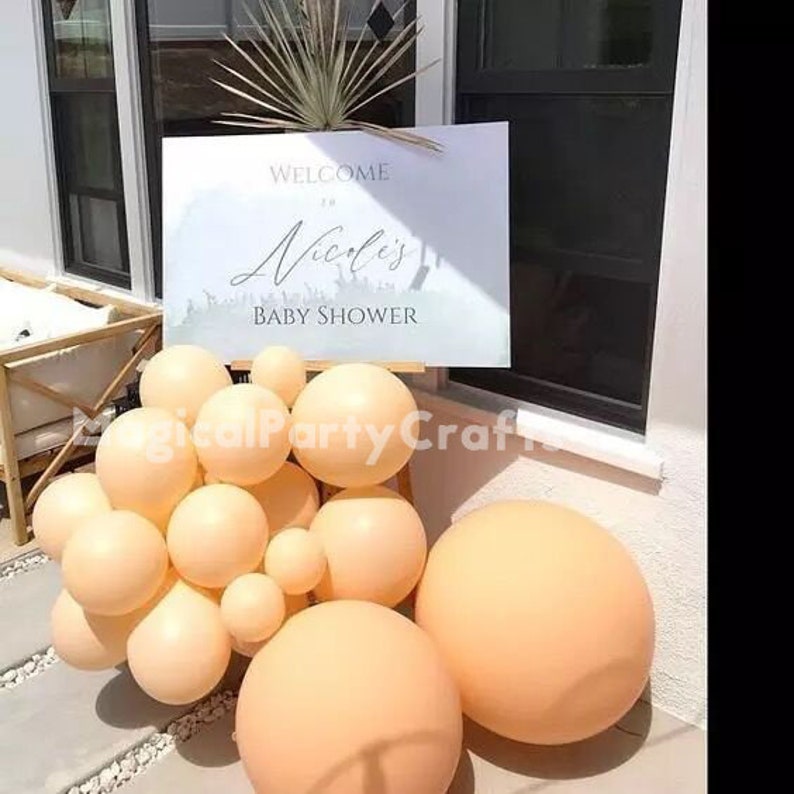 DIY 82pcs Double Cream peach White balloon garland kit Blush balloon arch Wedding Backdrop Birthday Party bridal shower latex Decoration image 6