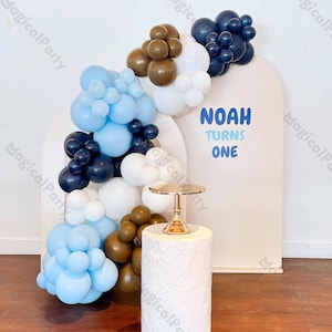 112pc Retro Balloon Arch Kit Matte Navy Blue Caramel Balloons Baby Shower Wedding Anniversary Gender Reveal Graduation Birthday Party Decor