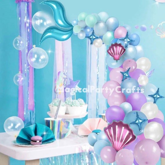 Decoracion Globos De Sirena Decoraciones Para Fiestas Cumpleaños Niña 1 Año  Set