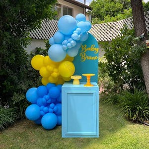 91pcs Matte Blue Lemon Balloons Arch Kit Baby Shower Gender Reveal Boy Birthday Bride Wedding Graduation Party Decoration Supplies