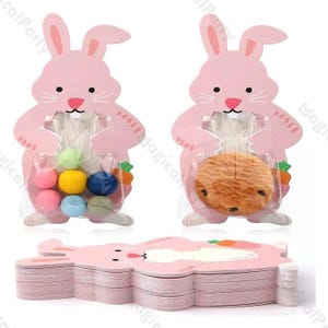 10 peças DIY Gift Card Bag Páscoa Desenhos Animados Animais Biscoitos Embalagem Primavera Guloseimas Saco para Chá de Bebê Crianças Aniversário Presente Festa Decoração