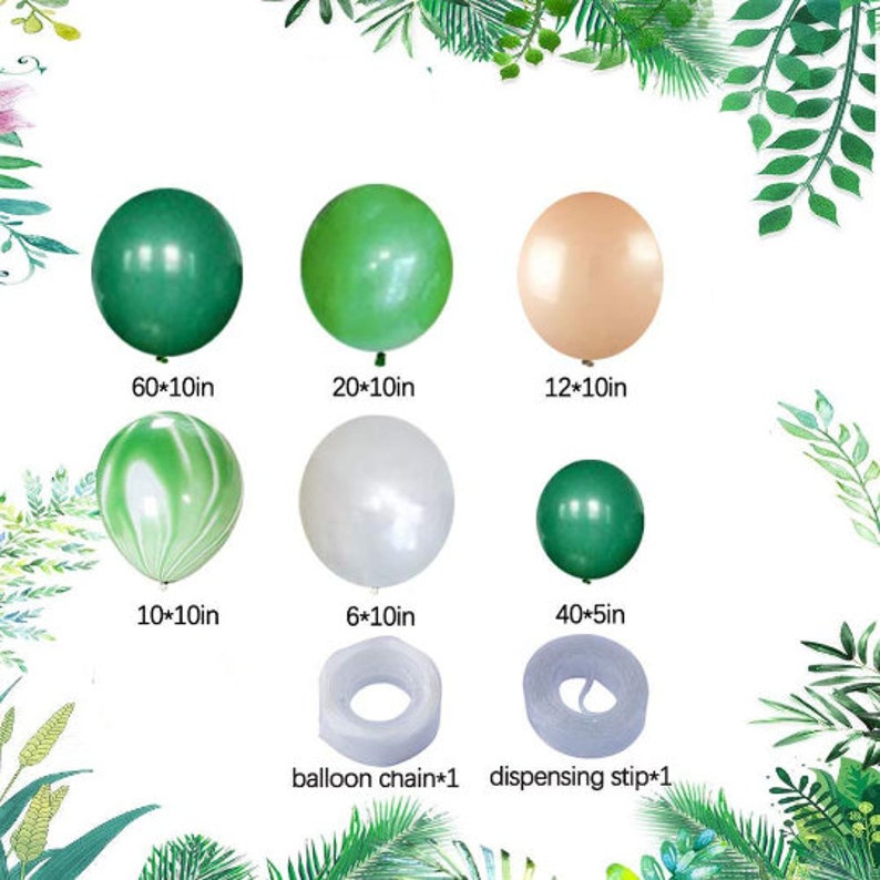 Forest Theme Party Decoration 148pcs 10inch Green And Etsy