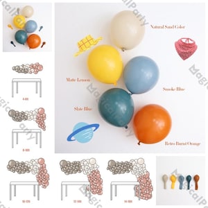 4-16ft Retro Toy Story DIY Balloon Garland Arch Kit,Smoke Blue,Lemon,Orange Balloon, Baby Shower, Birthday Party, First Rodeo, West Girl