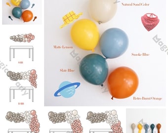 4-16ft Retro Toy Story DIY Balloon Garland Arch Kit,Smoke Blue,Lemon,Orange Balloon, Baby Shower, Birthday Party, First Rodeo, West Girl