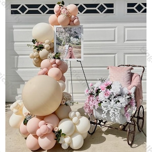 77pc Boho Balloon Garland Smoke Brown Pink Sand Party Balloons Baby Birthday Shower Gender Reveal Anniversary Wedding Decoration