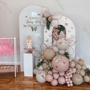 105pcs Smoke Brown Pink Balloon Garland Baby Shower Party Supplies  Birthday Gender Reveal Wedding Boho Bridal Shower Decoration