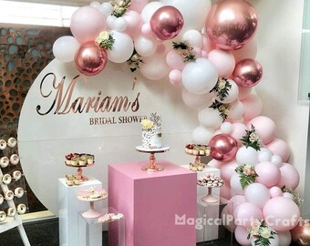 117pcs macaron baby pink white Balloon Garland Arch Kit rose 4D Balloon for Birthday party Baby Shower Decoration Mother's Day  Gender Party