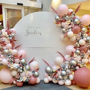111pcs DIY Balloon Garland Arch Kit Retro Dusty Pink Macaron Gream Peach Chrome Global Balloons Baby Shower Birthday Wedding Party Decor