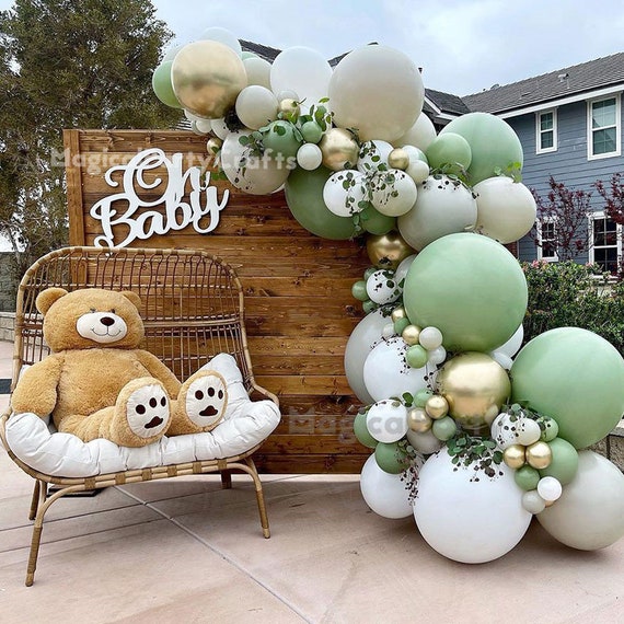 88pcs Sand/eucalyptus Balloon Garland Kit Dusty Green White Etsy