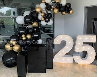 147pcs Matte Black White Chrome Gold Balloon Garland Arch Kit DIY Wedding  Supplies Birthday Party Baby Shower Anniversary Decoration 
