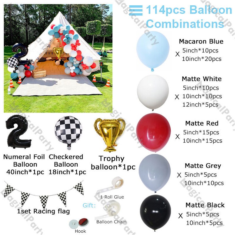 114pcs Vintage Race Car Balloon Garland Kit Two Fast Birthday Etsy