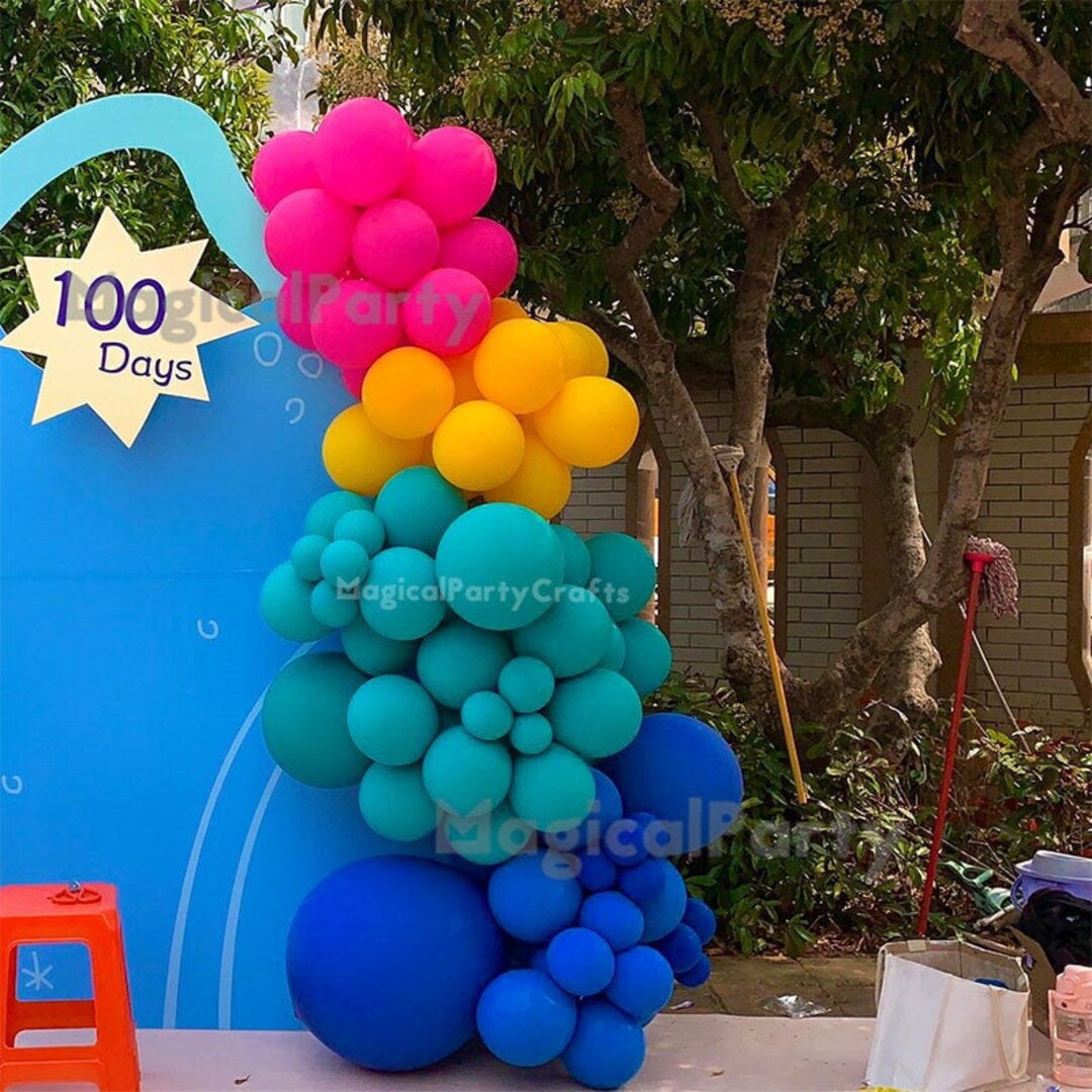 86pcs Aqua Teal Party Balloons Garland Kit Hot Pink/dark Blue/mustard  Yellow Balloon Arch for Baby Shower Girl Boy Birthday Party Decor -   Singapore