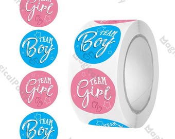 500pcs Team Boy Team Girl Stickers Baby Shower Boy or Girl Envelope Sticker Gender Reveal  DIY Gift Box Label Party Decorations Supplies