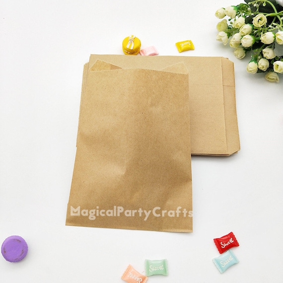 25pcs 45.9kraft Paper Bag Natural Kraft Dot Chevron White Mini Bag