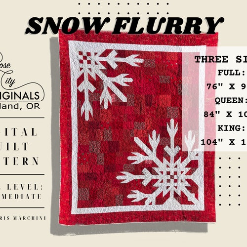 Simple Snowflake Mini Quilt Pattern PDF Winter Quilt Pattern Etsy Canada