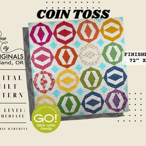 Coin Toss - Patchwork Quilt Pattern - DIGITAL PDF DOWNLOAD