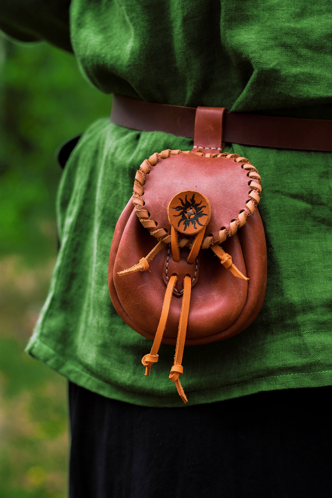 Leather dice holder drawstring bag Custom medieval coin Etsy