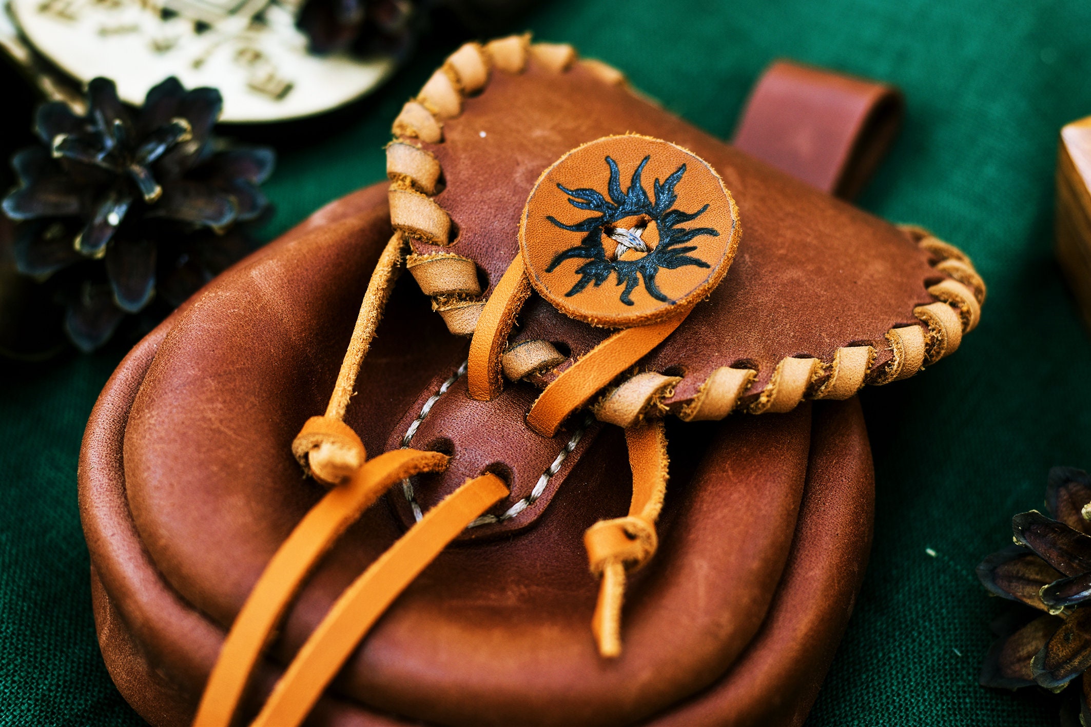 Dnd dice bag western leather saddle bag medieval leather Etsy