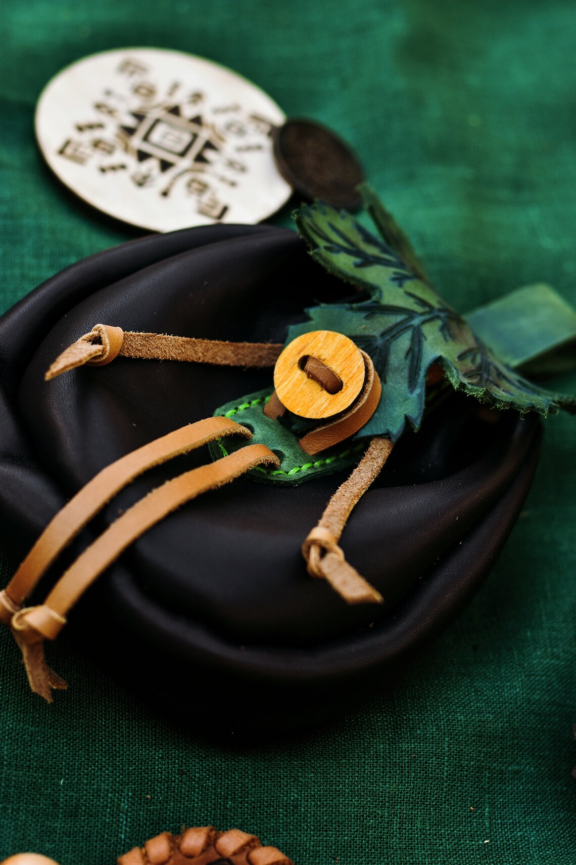 Brown leather coin purse leather dnd dice bag leather larp Etsy