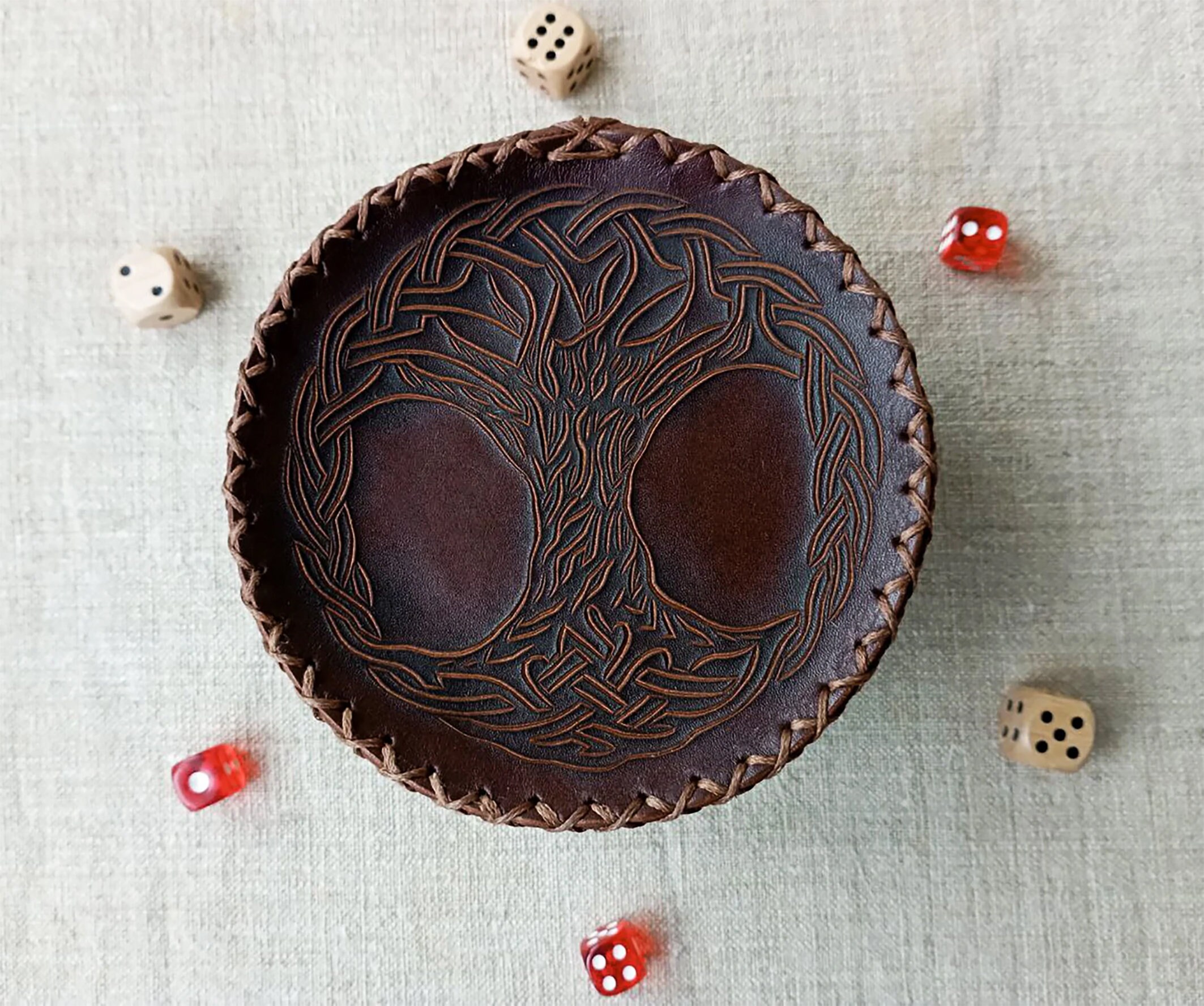 Brown Leather Dice Holder Box Custom Board Game Accessories Etsy