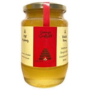British Runny Wildflower Honey Pure Raw 100% Natural Unpasteurised, Minimally Filtered, Liquid Consistency, 1kg Jar