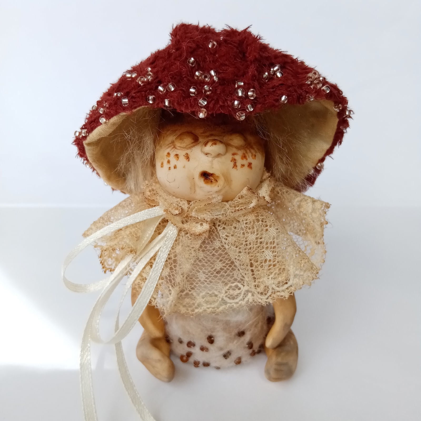 Mushroom art doll OOAK Fantasy art Mushroom decor Toy Etsy
