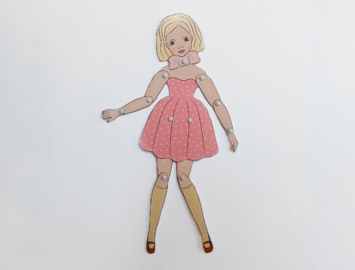 Printable paper dolls Articulated paper doll template Etsy