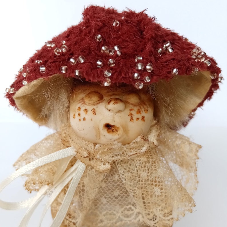 Mushroom art doll OOAK Fantasy art Mushroom decor Toy Etsy