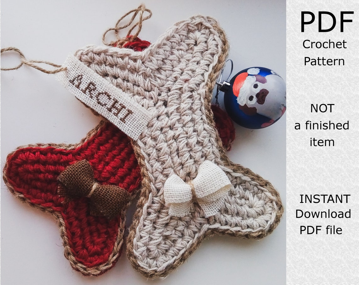 Dog christmas stocking PDF pattern PDF crochet pattern Dog Etsy