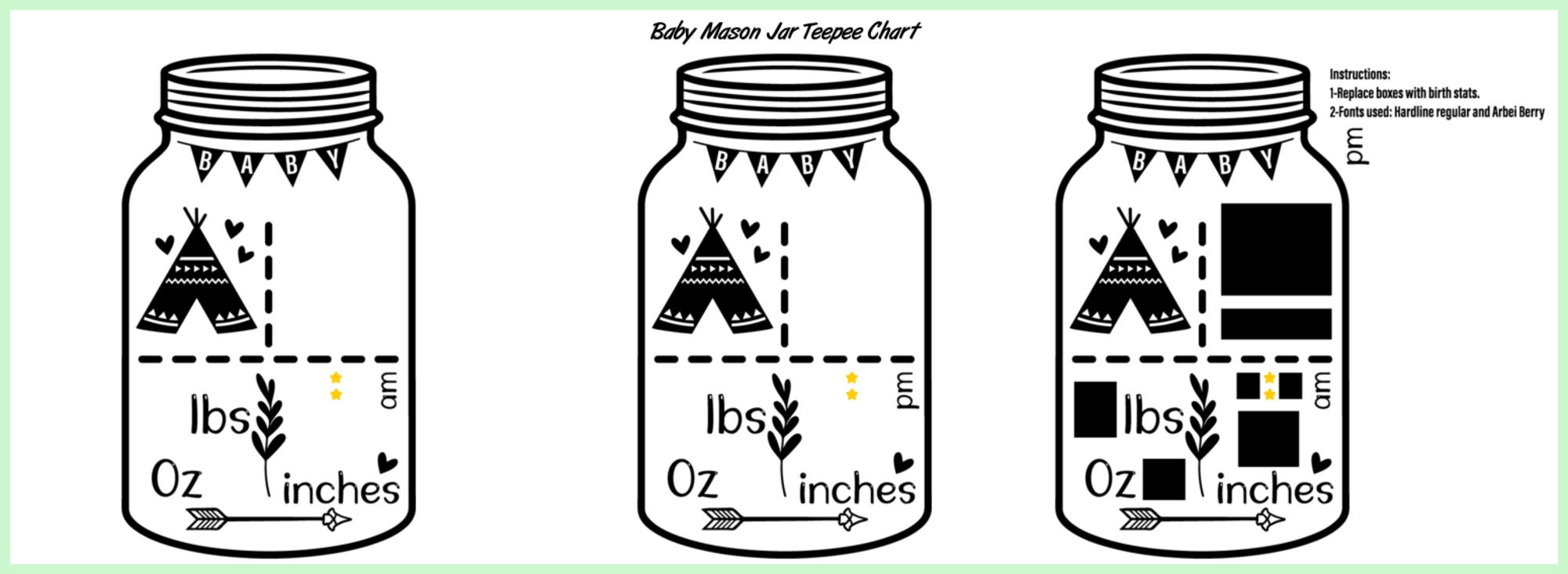 Baby Birth Announcement Bundle SVG DXF EPS Baby Stats - Etsy UK