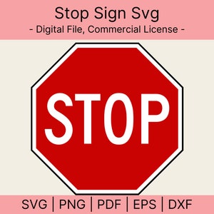 Stop SVG, Vector Cut file for Cricut, Silhouette, Pdf Png Eps Dxf, Decal, Sticker, Vinyl, Pin