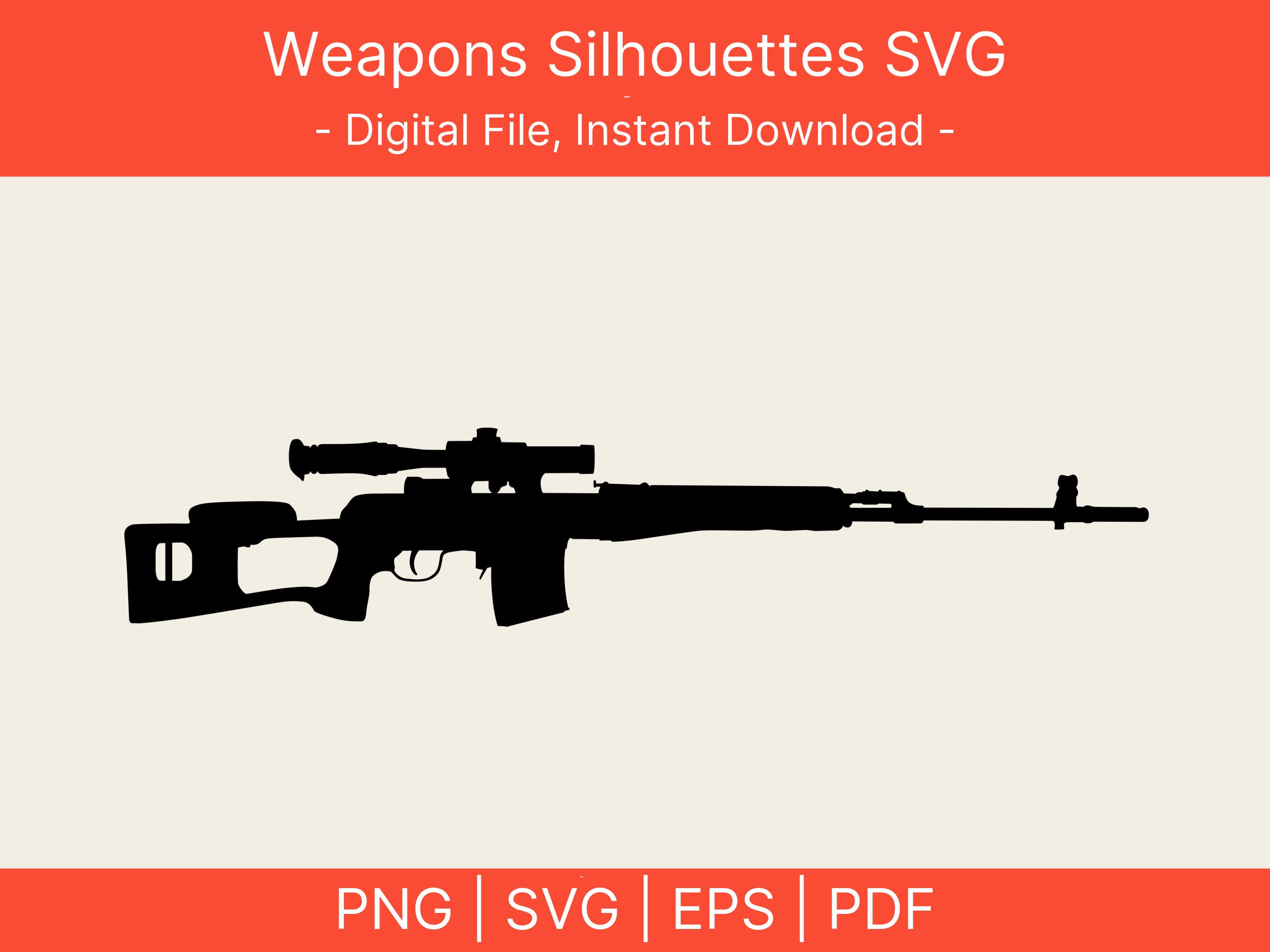 Assault Rifle Svg Bundle - Weapon Design Files - Cricut - SVG ...