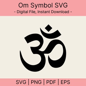 Om Svg, Ohm Svg, Mantra Svg, Meditation Svg, Namaste Svg, arquivo de corte vetorial para Cricut, Silhouette, Pdf Png Eps Dxf, decalque, adesivo, vinil