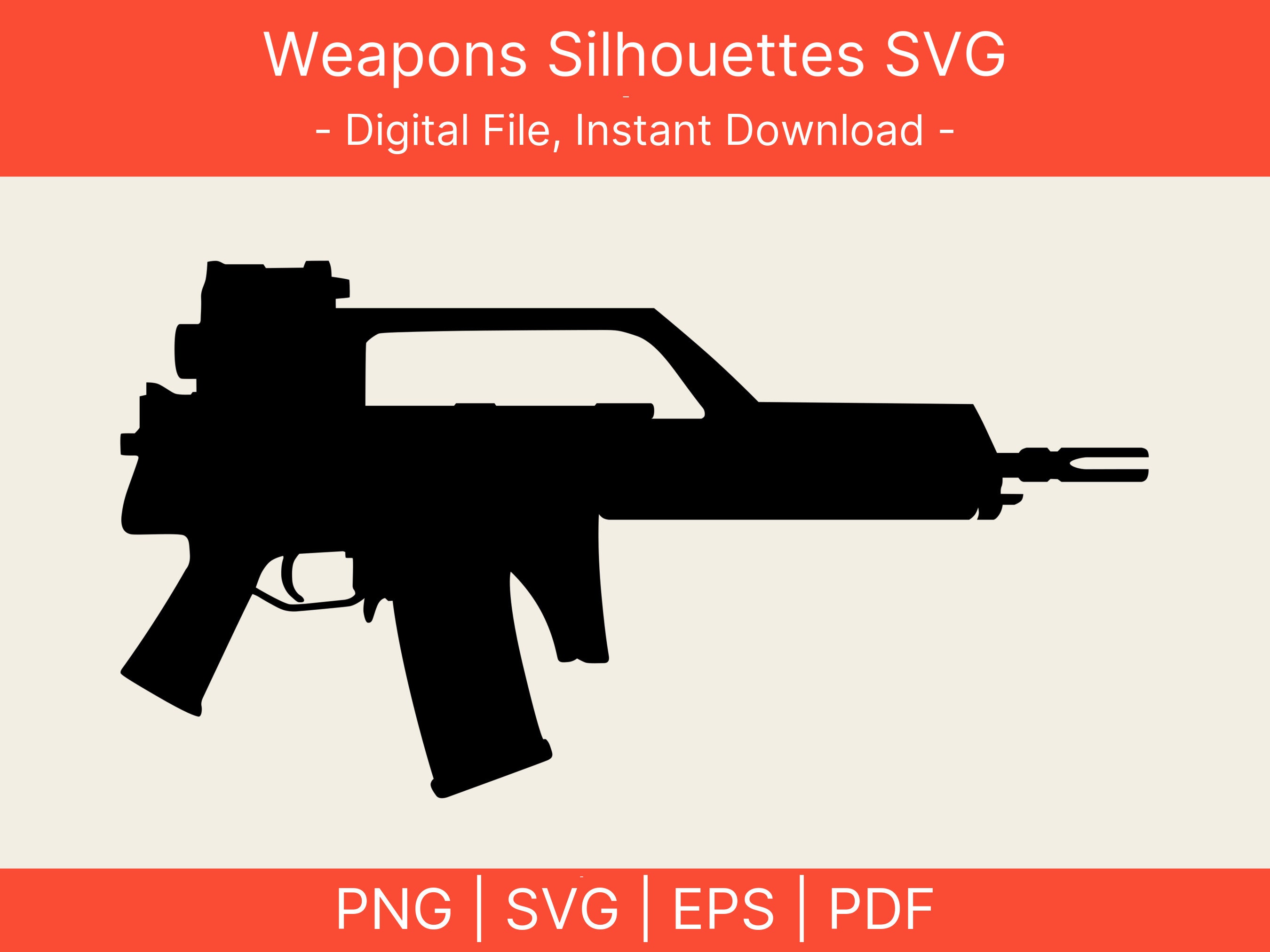 Assault Rifle Svg Bundle - Weapon Design Files - Cricut - SVG ...