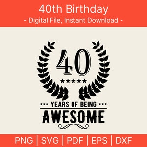 Lustiger 40 Jahre Geburtstag, 40 Jahre Party SVG, 40 Geburtstag Geschenke für Frauen, 40 Geburtstag Geschenke für Mann, Geburtstag Königin SVG, digitaler Download