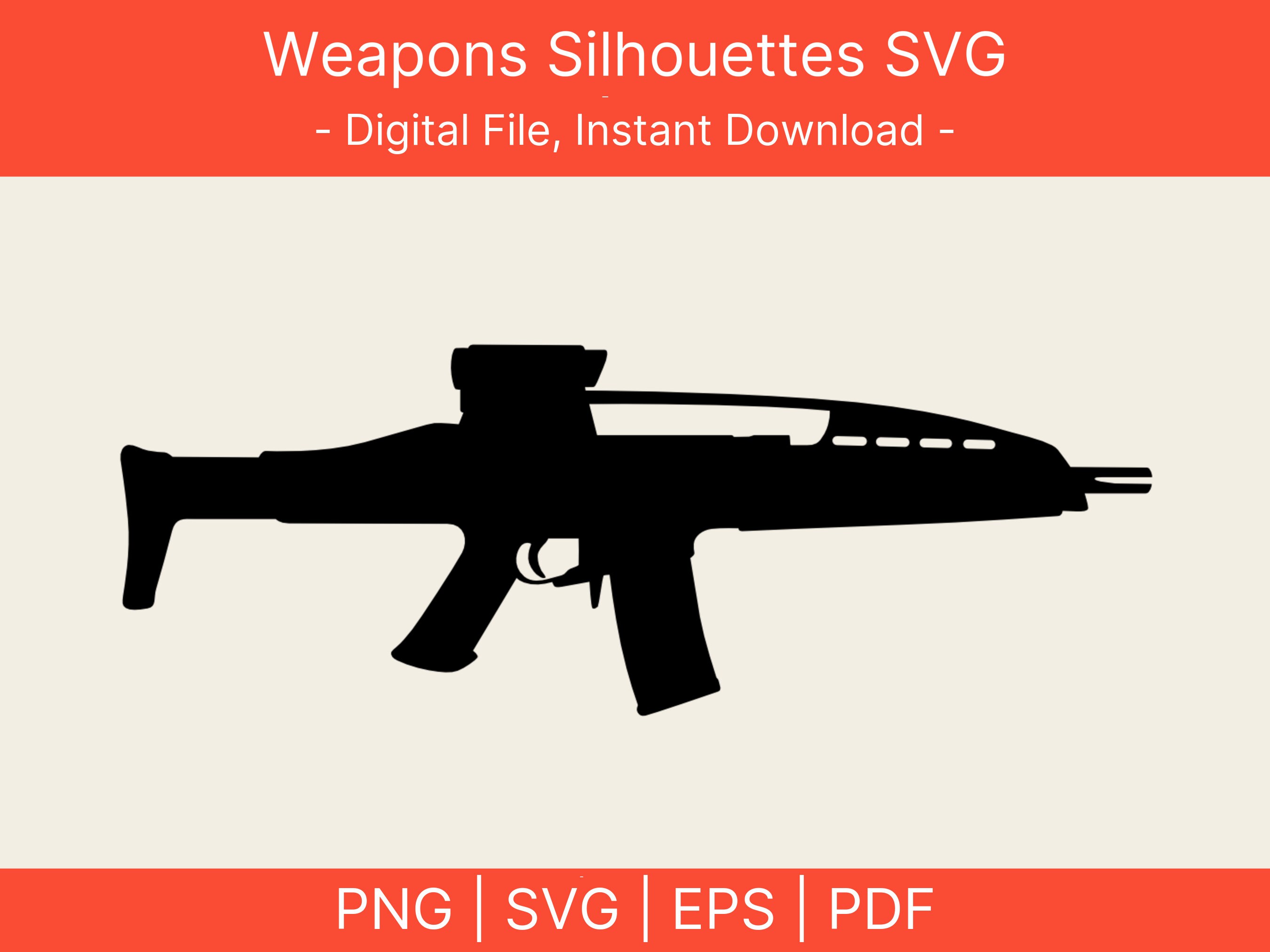 Assault Rifle Svg Bundle - Weapon Design Files - Cricut - SVG ...