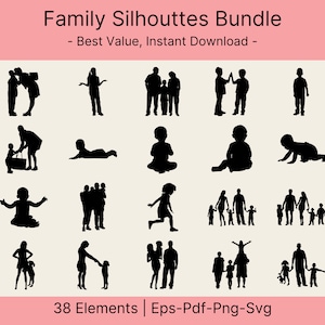 Familie-Svg-Dateien, Familie-Svg, Familie Silhouette, Familie geschnitten Dateien - Familie-Svg-Bundle - Familie Clipart - Familie Vektor - Mama-Svg - Papa-Svg
