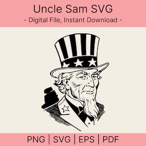 Uncle Sam Svg, Vintage Uncle Sam Drawing Svg, American Icon Svg, America Svg, Uncle Sam Drawing Svg, Uncle Sam svg for cricut,eps, pdf