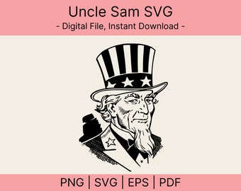 Uncle Sam Svg, Vintage Uncle Sam Drawing Svg, American Icon Svg, America Svg, Uncle Sam Drawing Svg, Uncle Sam svg for cricut,eps, pdf