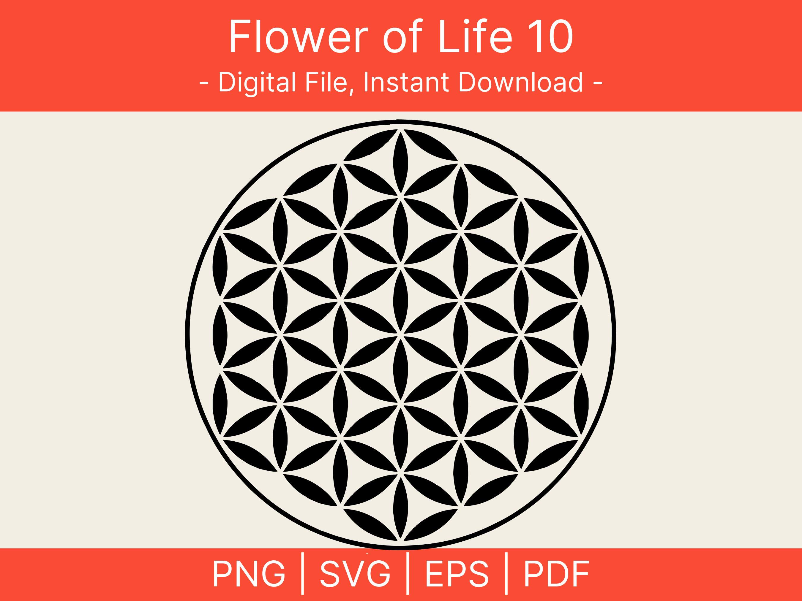 Flower of Life Vector, Sacred Geometry Png, Seed of Life Svg, Tree of