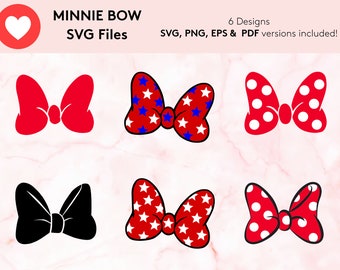 Minnie Bow Svg, Bow Svg, png bundle for cricut, Minnie Bow Silhouette,  Polka Dot Bow Svg, Minnie Mouse Clipart, Digital Download