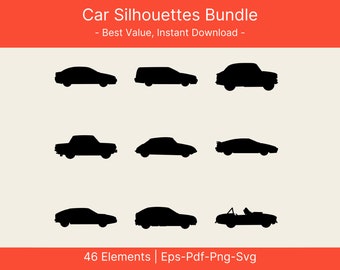 Car silhouette SVG, Retro Car Silhouette, car silhouette svg, Car Sticker Svg, Sports car svg, sports car stickers svg, car png / dxf