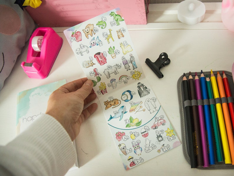 Klappkarte A6 Buchstaben und Laute Etsy