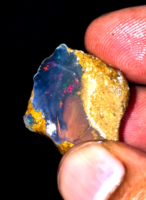 Opale Brute D'Éthiopie - Pierre Naturelle Avec Effet 'feu' - Gemme Non Taillée - Occasion