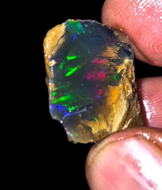 14.50 Ct Shiny Wire Fire Ethiopian Opal Rough Loose Gemstone - Raw Crystal For Jewelry Making & Healing