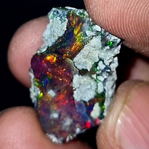 12 Carat very rare Natural DRY BLACK Ethiopian Opal Rough, Raw Opal, welo fire opal, multi fire opal rough, Top Quality rough AB-816