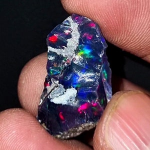 9 Carat very rare Natural DRY BLACK Ethiopian Opal Rough, Raw Opal, welo fire opal, multi fire opal rough, Top Quality rough AB-820