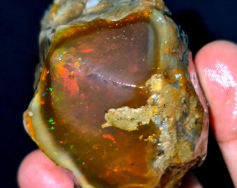 6.20カラットのエチオピア産オパール原石：ファイアーオパール原石（2